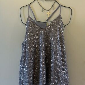 Sequin Silver Women's Top